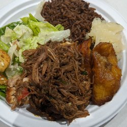 Graham Center FIU - Ceasar salad , Moro, yuca, sweet plantains, chicken, ropa vieja