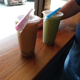 Peach/mango  and honeydew with boba
