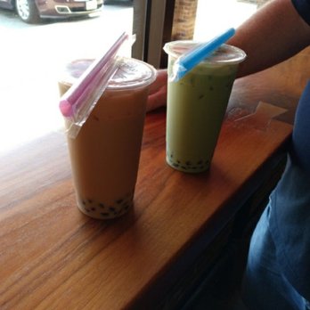 Bubblelicious Lab - Peach/mango  and honeydew with boba - Bubble Tea Near Me - Cherry Hill, New Jersey