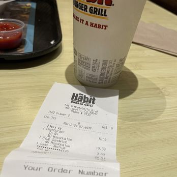 Habit Burger & Grill - Receipt - Salad Near Me - Montebello, California Habit Burger & Grill - Receipt - Salad Near Me - Montebello, California