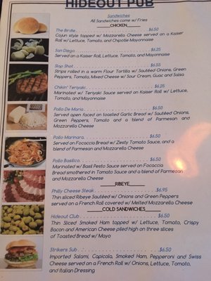 Menu photo 5 Hideout Pub and Grill Arlington Heights, IL