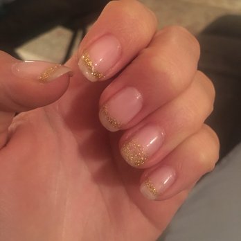 Solar Nails and Spa - I asked for rounded tips and ombré gold on one nail and a line for the others... not to mention they did not paint the tips white... - Nail Salons Near Me - Norristown, Pennsylvania Solar Nails and Spa - I asked for rounded tips and ombré gold on one nail and a line for the others... not to mention they did not paint the tips white... - Nail Salons Near Me - Norristown, Pennsylvania