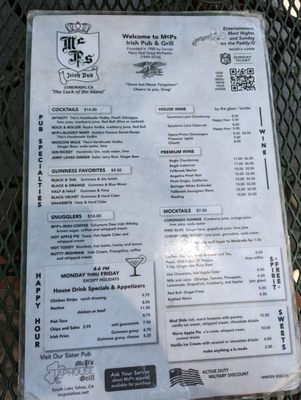 Menu photo 8 McP's Irish Pub Coronado, CA Menu photo 8 McP's Irish Pub Coronado, CA