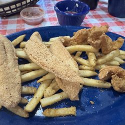Catfish Village - Catfish n Shrimp combo plate.