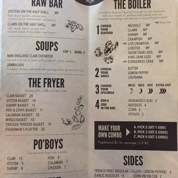 Cap't Loui - Menu - Cajun/Creole Near Me - Stoneham, Massachusetts