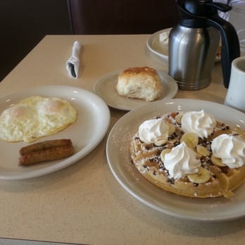 The Big Biscuit - Lawrence - Waffle Combo - that is one big biscuit! - Breakfast & Brunch Near Me - Lawrence, Kansas