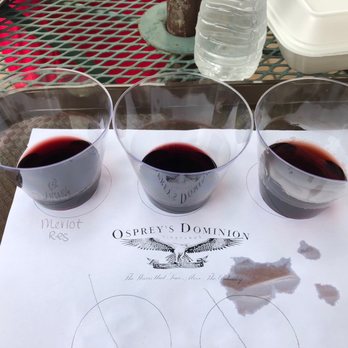 Ospreys Dominion Vineyards - Red Wine Flight - Wineries Near Me - Peconic, New York Ospreys Dominion Vineyards - Red Wine Flight - Wineries Near Me - Peconic, New York