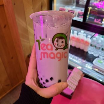 Tea Magic - Taro bubble tea with almond pudding. - Coffee & Tea Near Me - New York, New York