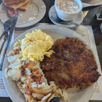 Country Way - Chicken fried steak with eggs and at the top steak and cottage cheese plate - American Near Me - Fremont, California Country Way - Chicken fried steak with eggs and at the top steak and cottage cheese plate - American Near Me - Fremont, California