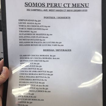 somos peru - Lunch Menu - International Grocery Near Me - West Haven, Connecticut