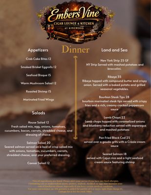 Menu photo 2 Embers Vine Cigar Lounge & Kitchen Clayton , GA