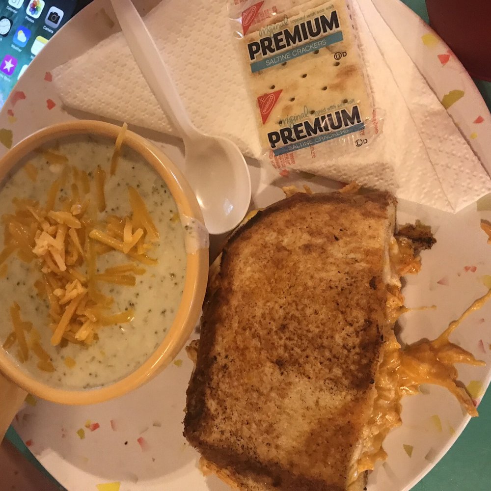 Eclectic Cafe - Lunch special (for 2018 New Year's Eve): 1/2 broccoli cheddar soup and 1/2 buffalo chicken sandwich - Cafes Near Me - Poplarville, Mississippi Eclectic Cafe - Lunch special (for 2018 New Year's Eve): 1/2 broccoli cheddar soup and 1/2 buffalo chicken sandwich - Cafes Near Me - Poplarville, Mississippi