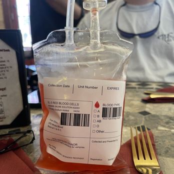 Vampire Cafe - Pomegranate lemonade blood bag - Cafes Near Me - New Orleans, Louisiana