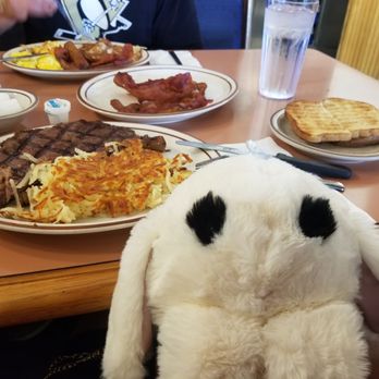 Coral Cafe - Rib-Eye Steak and Eggs with a side of bacon - American Near Me - Burbank, California Coral Cafe - Rib-Eye Steak and Eggs with a side of bacon - American Near Me - Burbank, California