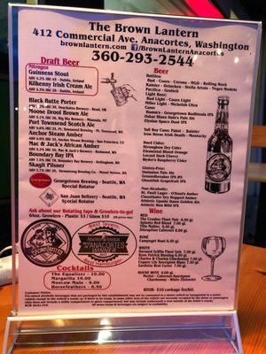 Menu photo 3 The Brown Lantern Alehouse Anacortes, WA Menu photo 3 The Brown Lantern Alehouse Anacortes, WA