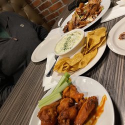 J Roo's Restaurant - Chips dip and wings.