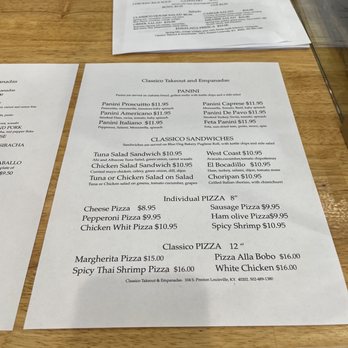 Classico Takeout & Empanadas - Menu - Cafes Near Me - Louisville, Kentucky