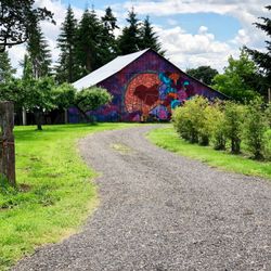 Barn with mural