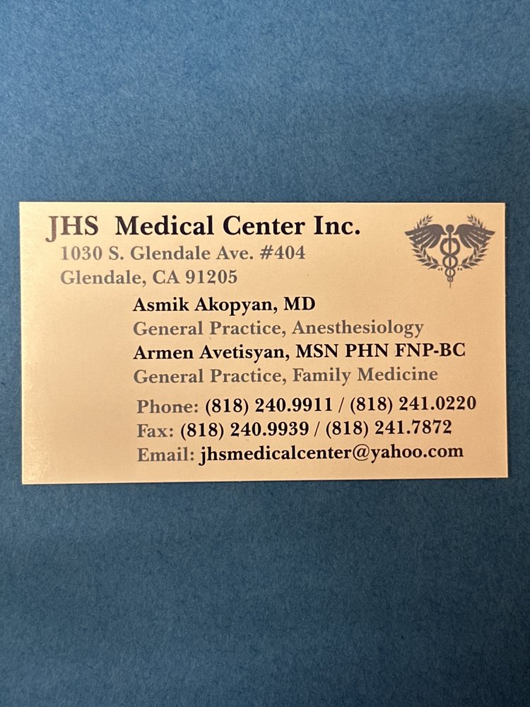 JHS MEDICAL CENTER Updated October 2024 1030 S Glendale Ave