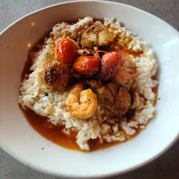 Seafood Risotto: Shrimp, Scallops, Tomato Confit, Parmesan, Creamy Risotto (GF) $30 Seafood Risotto: Shrimp, Scallops, Tomato Confit, Parmesan, Creamy Risotto (GF) $30
