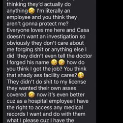 Christus Health - This is the type of person they have hired on and are letting get away with this!! I hope the HCA and Human Services cares!