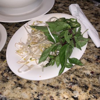 Saigon Noodle House - Green Sprouts, Mint, and Jalapeños that accompany all pho bowls - Vietnamese Near Me - Birmingham, Alabama