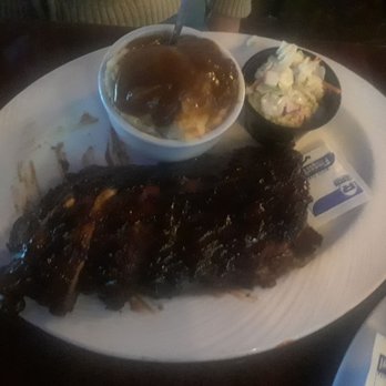 Muddy Cow - Dad's Rib Dinner.  Half rack of ribs, mash potatoes with gravy, cole slaw. - Sports Bars Near Me - Coon Rapids, Minnesota