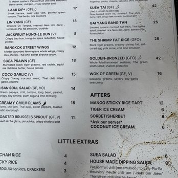 Suea - Menu - Thai Near Me - Augusta, Georgia