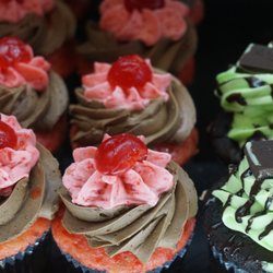 Ryke's Bakery - Cherry Chip & Grasshopper Cupcakes.