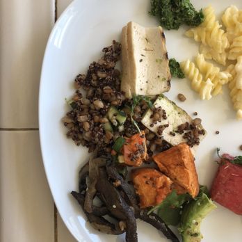 Flower Child - Broccoli pesto (on top part of plate) is quite a small portion compared to past orders - Salad Near Me - Del Mar, California Flower Child - Broccoli pesto (on top part of plate) is quite a small portion compared to past orders - Salad Near Me - Del Mar, California