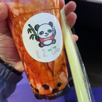 1, 2, Tea - Pink tiger with boba - Bubble Tea Near Me - Reno, Nevada