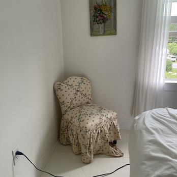 Chebeague Island Inn - Tattered and ripped chair cover as soon as we entered. - Hotels Near Me - Chebeague Island, Maine