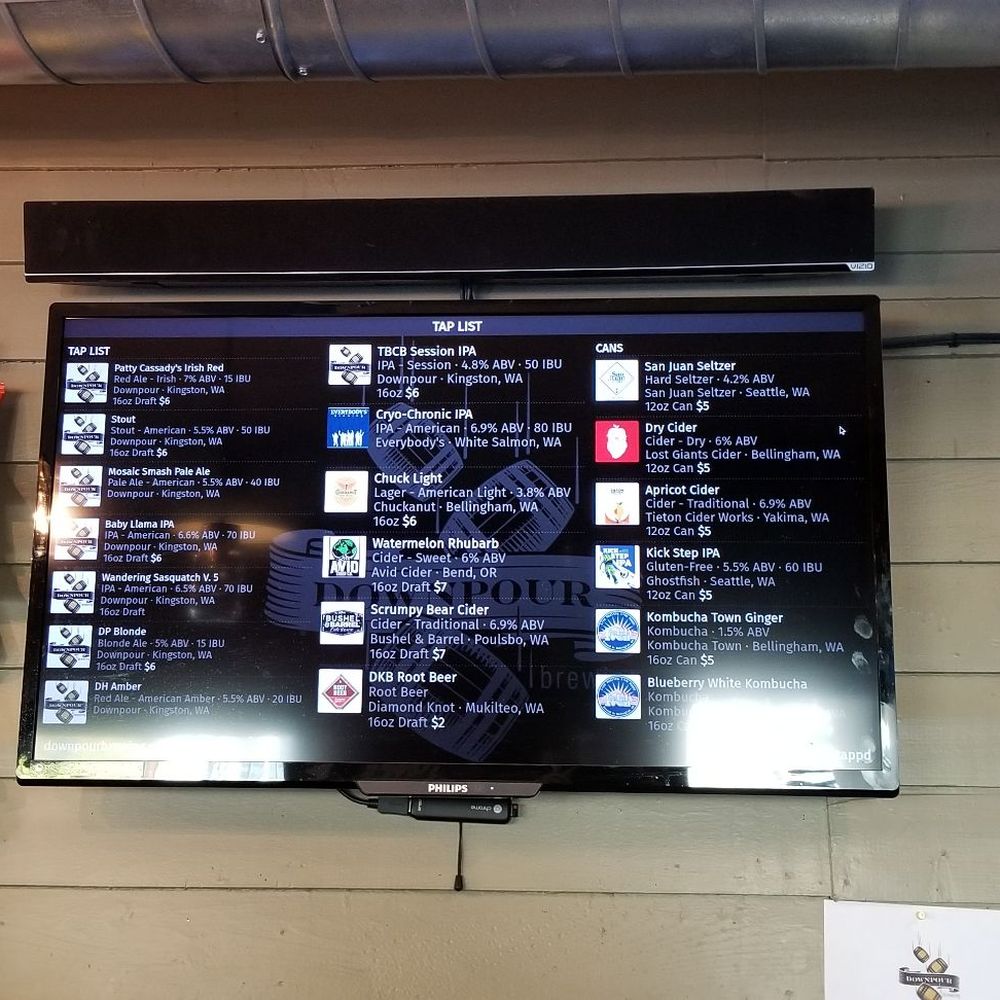 Downpour Brewing - Menu - Breweries Near Me - Kingston, Washington