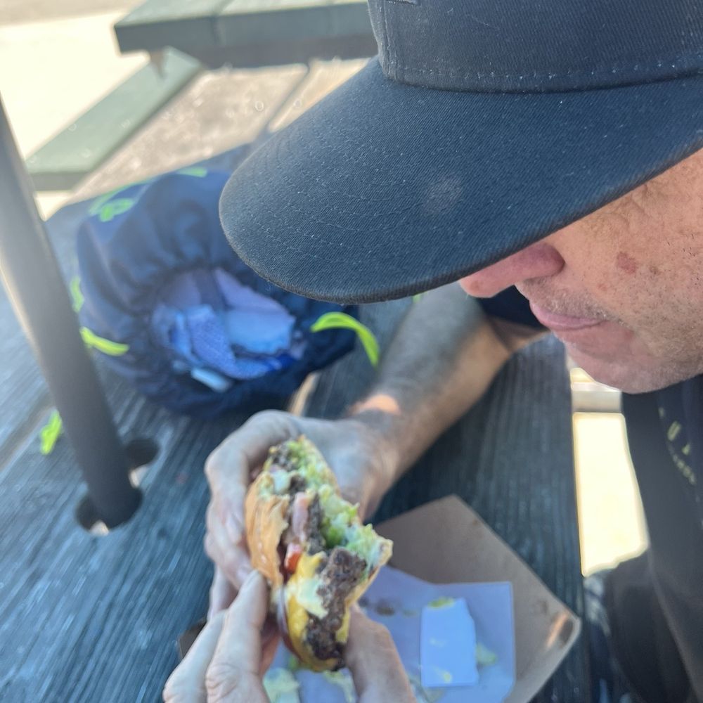 He loved the burger so much it was almost gone before I could get a picture! He loved the burger so much it was almost gone before I could get a picture!