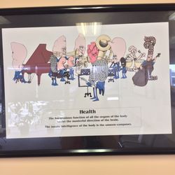 This is located in the walkway between the reception area and where the magic happens! My hand was at an angle, not the piece.