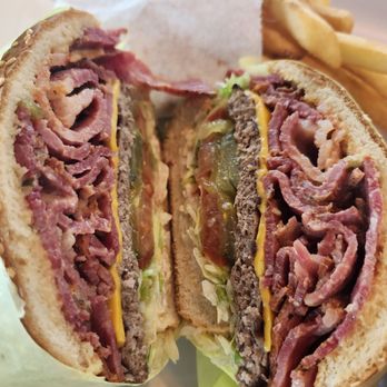 J B Burgers - Cheese burger with pastrami combo $16 - Burgers Near Me - Bell Gardens, California