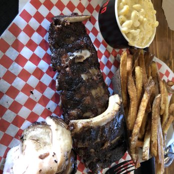 Big B's Texas BBQ - 2 Meat Plate with turkey, ribs, Mac and cheese and fries - Barbeque Near Me - Henderson, Nevada