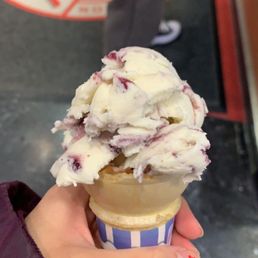 Blueberry swirl in a cone