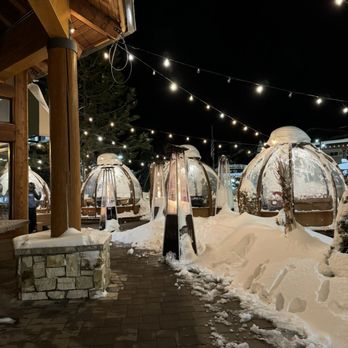 Vulcania - Igloos for outdoor seating - Italian Near Me - Mammoth Lakes, California