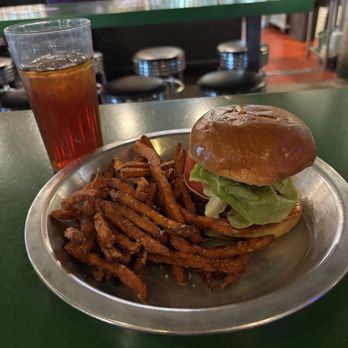 Rodeo Goat - Hot Bastard cheeseburger with bacon and sweet potato fries - Burgers Near Me - Dallas, Texas Rodeo Goat - Hot Bastard cheeseburger with bacon and sweet potato fries - Burgers Near Me - Dallas, Texas