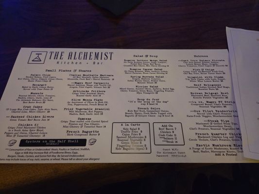Menu photo 1 The Alchemist Kitchen + Bar Peachtree City, GA Menu photo 1 The Alchemist Kitchen + Bar Peachtree City, GA