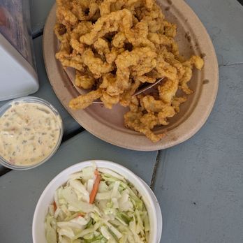 The Beach Plum - Clam strips, slaw and tarter sauce. Definitely all above average - Seafood Near Me - Portsmouth, New Hampshire The Beach Plum - Clam strips, slaw and tarter sauce. Definitely all above average - Seafood Near Me - Portsmouth, New Hampshire