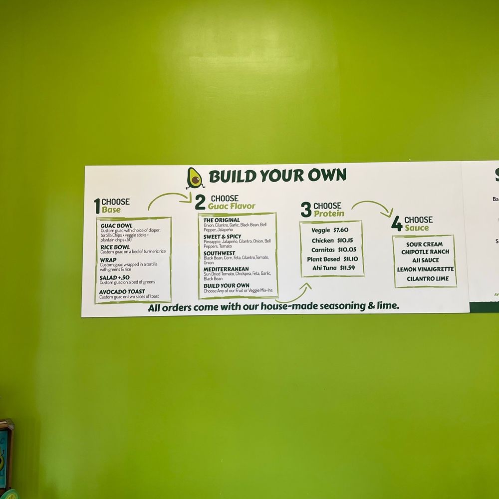 Guaca Go - Interior menu - Fast Food Near Me - Boynton Beach, Florida Guaca Go - Interior menu - Fast Food Near Me - Boynton Beach, Florida