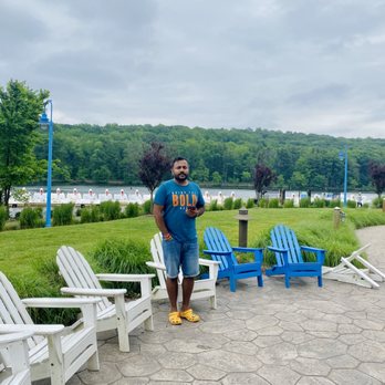 Essex County Park - Lots of plastic chairs are there to sit near to lake and picnic area. - Parks Near Me - West Orange, New Jersey