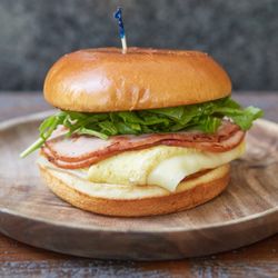 Sandcouch Cafe - Try out Johnny's Breakfast Sandwich; the swiss cheese and chipotle aioli make this no ordinary ham+egg+cheese sandwich.