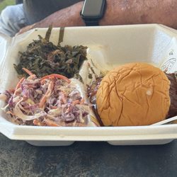 Brine On The Bay - Brisket with collards and coleslaw