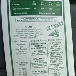 The Pizza Man - Menu