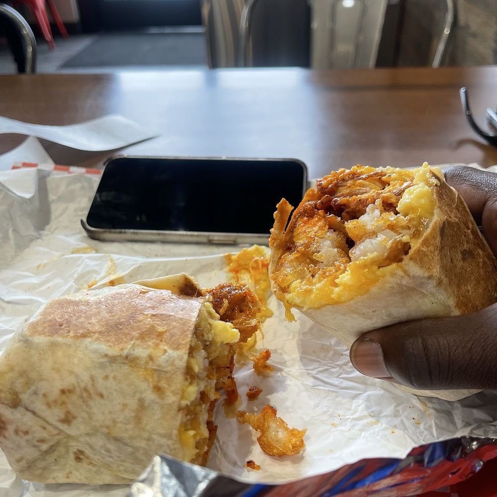 EggStra - Spicy Chicken Breakfast Burrito - Breakfast & Brunch Near Me - Buena Park, California EggStra - Spicy Chicken Breakfast Burrito - Breakfast & Brunch Near Me - Buena Park, California
