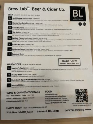 Menu photo 2 Brew Lab Beer & Cider Albuquerque, NM