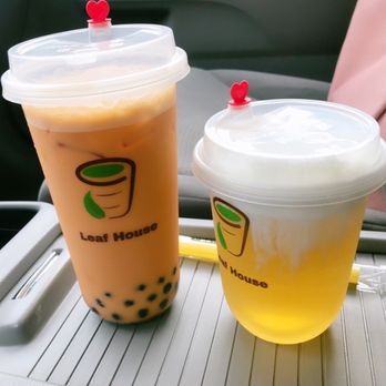 Leaf House - Thai tea boba, lychee green tea with cheese foam - Bubble Tea Near Me - Cooper City, Florida Leaf House - Thai tea boba, lychee green tea with cheese foam - Bubble Tea Near Me - Cooper City, Florida